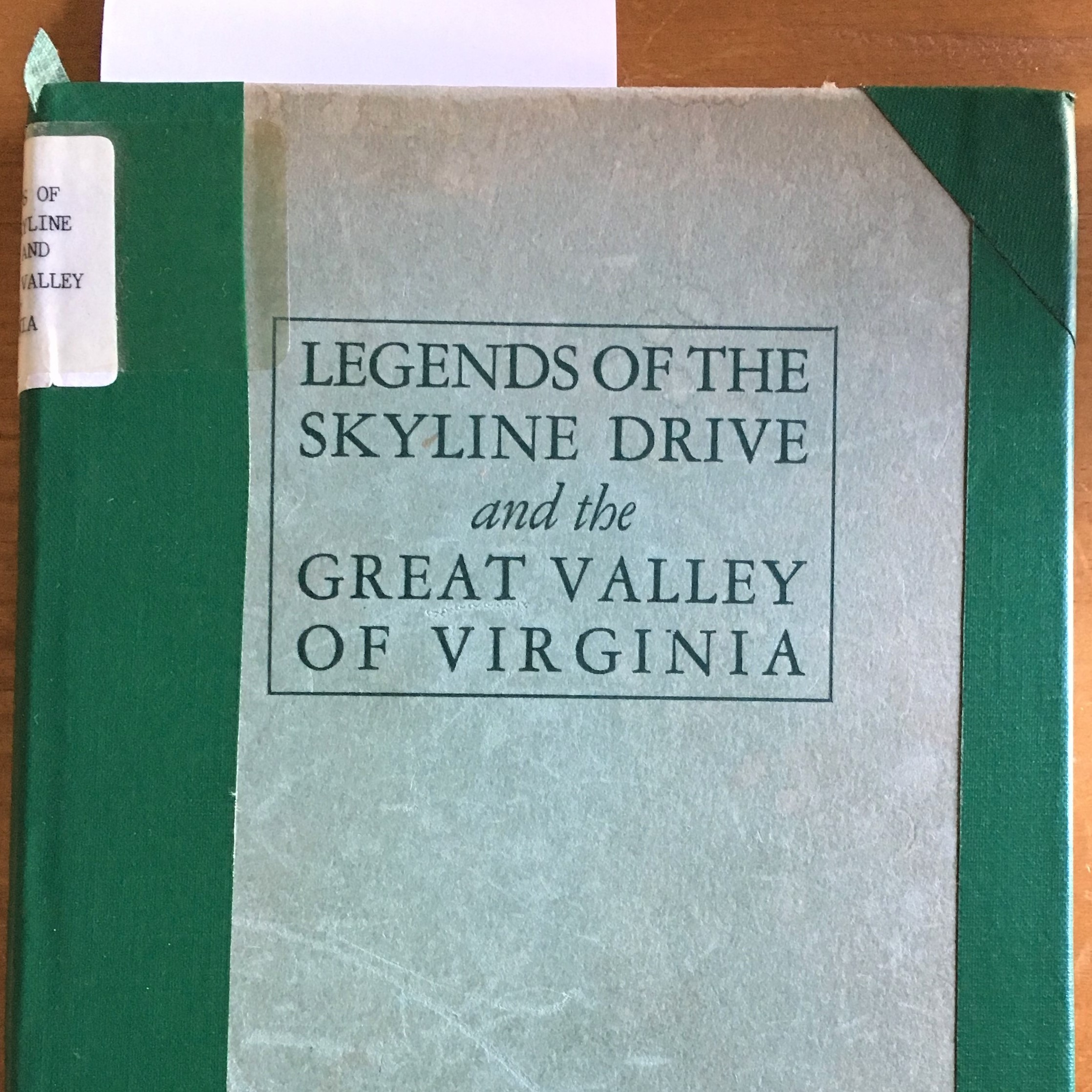 Small 1935 book titled: Legends of the Skyline Drive