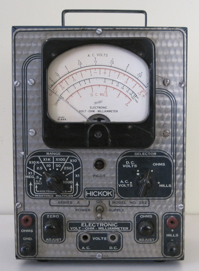 An old electronic volt tester for radios